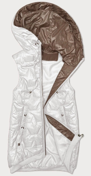 Dámská vesta v perleťové barvě se stahovacím lemem na spodním okraji S'West (B8240/B8342-9) odstíny bílé 48