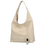 Trendy kožená dámská kabelka na rameno Betania, krémová