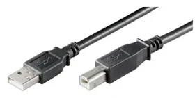 MicroConnect kabel USB2.0 A (M) - USB2.0 B (M) 5m černá / 480Mbit/s (USBAB5B)