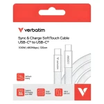 Verbatim 30277 SoftTouch USB-C kabel 1.2m bílá / USB-C(M) / USB-C(M) / 100 W / PD 3.0 (30277)