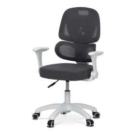 Dětská židle, výškově nastavitelná, šedá síťovina, KA-K1063 GREY