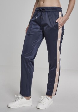 Dámské teplákové kalhoty knoflíkem tmavě modré/světle růžové/bílé