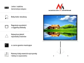Maclean MC-608 / Projekční plátno na stojanu / 120" / 4:3 / 240x180 cm (MC-608)