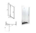 HOPA - Bezrámové sprchové dveře VIVA 195D - BARVA rámu - Chrom/Leštěný hliník (ALU), Rozměr A - 100 cm, Rozměr C - 195 cm, Směr zavírání - Pravé (DX), Výplň - Čiré bezpečnostní sklo - 8 mm BCVIV10P
