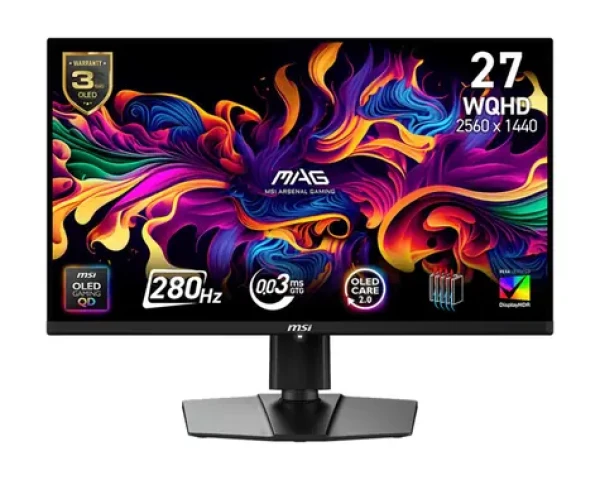26.5" MSI MAG 271QP X28 černá / QHD / QD-OLED / 16:9 / 0.03ms / 1500000:1 / 450cd-m2 / HDMI+DP+USB-C / VESA (MAG 271QP QD-OLED X28)