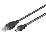 PremiumCord Kabel USB, A-B mini, 5pinů, 2m (8592220003685)