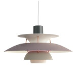 Louis Poulsen Závěsná lampa PH 5 Hues of Grey, šedá barva, kov