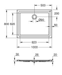 GROHE - Vaničky Sprchová vanička akrylátová 80x100 cm, alpská bílá 39306000