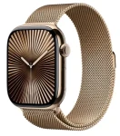 Apple Watch Series 10 GPS+Cellular 46mm Zlaté titanové tělo - Zlatý milánský tah (M/L) / 150–200 mm (MX003)