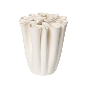 Ferm Living Kameninová váza Dedali Off-white Medium, bílá barva, keramika