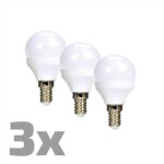 Žárovka LED E14 6W miniGLOBE bílá teplá ECOLUX SOLIGHT WZ433-3 3ks