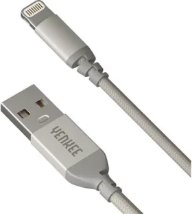 YENKEE YCU 612 USB 2.0 na Lightning kabel stříbrná / délka 2m / 2.4A (8590669241798)