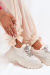 Dámské tenisky na platformě s ozdobným šněrováním béžové Evalianne 39