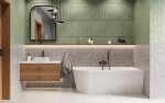 INVENA - Vanová baterie Alonia Trend s příslušenstvím, černý lesk BW-70-004-V
