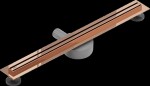 MEXEN - Flat 360 Slim podlahový žlab 60 cm otočný růžové zlato 1641060