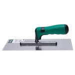 Hladítko nerezové 280 x 130 mm, dvoukomponentní rukojeť, 4 x 4 zubů, STALCO