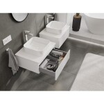 MEXEN/S - Rivel koupelnová skříňka pod umyvadlo 60 cm s deskou, 1 šuplík, reliéf , bílá mat 91A20-06023-1-BFC01