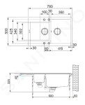 FRANKE - Maris Fragranitový dřez MRG 651-78, 780x500 mm, matná černá 114.0637.579