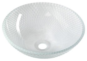 SAPHO - PUKETA skleněné gravírované umyvadlo na desku Ø 42cm, čirá TY165