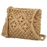 Módní dámská pletená crossbody kabelka Afrodita, béžová