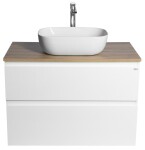 AQUALINE - ALTAIR skříňka s deskou 87,5 cm, bílá/dub emporio AI290-02