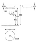 GROHE - Essence Umyvadlo na desku, průměr 45 cm, bez přepadu, bez otvoru pro baterii, alpská bílá 103560SH00