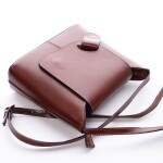 Kožená elegantní crossbody kabelka Abella, hnědá