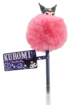 BLUE SKY STUDIOS Kuličkové pero Kuromi PomPom / Sanrio / chlupatý pompon / černá náplň (KR707455)
