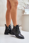 Kožené Lakované Kotníkové Boty S Zateplením Černé Bellani 37
