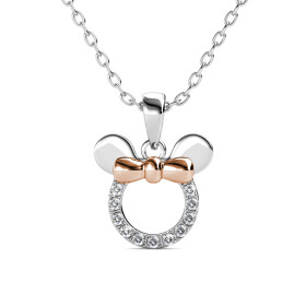 Royal Fashion zlacený náhrdelník myška Minnie s drahokamem moissanitem MP124