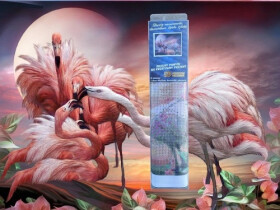 Diamantové malování Růžoví plameňáci 30x40cm