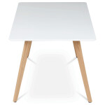 Jídelní stůl 120x80x74 cm, MDF, bílý matný lak, masiv buk