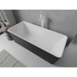 MEXEN/S - Nila volně stojící vana reliéf 170 x 75, bílá/černá, sifon a přepad bílá 52841708075-20