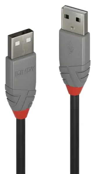 Lindy Anthra Line černá / Kabel USB / USB-A - USB-A / 2 m / 480 Mbit/s (36693)