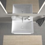 DURAVIT - DuraSquare Umyvadlo 60x47 cm, bez přepadu, s otvorem pro baterii, DuraCeram, WonderGliss, bílá 23536000711