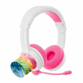 BuddyPhones School+ růžová / dětská bezdrátová sluchátka s mikrofonem / Bluetooth / BuddyCable / USB-C (BT-BP-SCHOOLP-PINK)