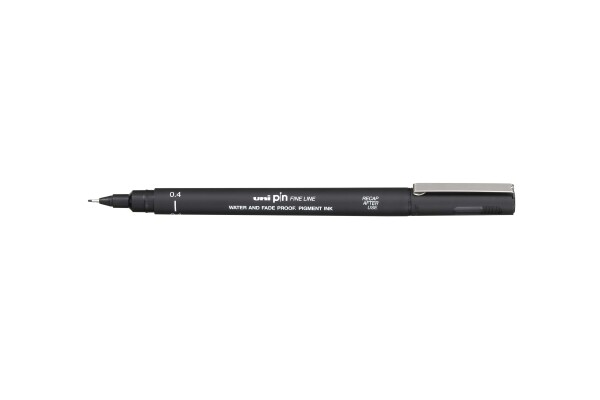 UNI PIN 04 liner 0,4 mm černý voděodolný uni pin 04 fineliner 0,4mm černý technické pero liner voděodolný světlostálý super ink na kreslení psaní akvarel