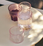 HK living Sklenička Tube Blush 250 ml, růžová barva, sklo