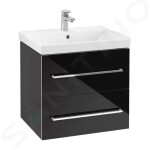 VILLEROY & BOCH - Avento Umyvadlová skříňka, 580x514x452 mm, 2 zásuvky, Crystal Black A88900B3