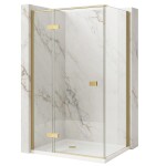 REA/S - Sprchový kout Atlas 100x90 Brush Gold vlevo KPL-K4474