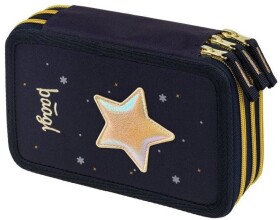 BAAGL Školní penál třípatrový Unicorn Gold