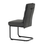 Židle jídelní, taštičkové pružiny v sedáku, madlo na opěráku, tmavě šedá látka, černý kov