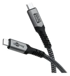 Goobay černo-šedá / USB kabel / USB-C (M) - USB-C (M) / USB4 Gen 3x2 / 40 Gbps / PD 240W / 1,5 m (74212)