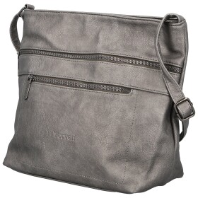 Stylová dámská koženková crossbody kabelka Olbba, stříbrná