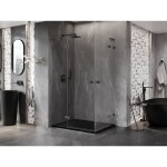 MEXEN/S - Lunar L Duo sprchový kout dveře křídlové 75 x 70 cm, transparent, grafit metal 834L-075L-070P-95-00