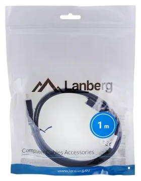 Lanberg CA-HDMI-21CU-0010-BK černá / Kabel HDMI / HDMI 2.0 / 1 m / 4K UHD / 144 Hz / ARC (CA-HDMI-21CU-0010-BK)