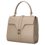 Elegantní dámská kožená kabelka do ruky Alina, tmavě béžová