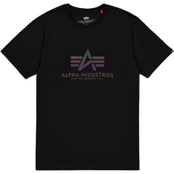 Alpha Industries Tričko Basic T-Shirt Rainbow Reflective greyblack XL