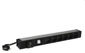 Legrand PDU 6x 230V s přepěťovou ochranou / Rozvodný panel / 1U / 16 A / 3700 W / kabel 3 m (646835)