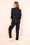 Komplet dámský máslový mikina a kalhoty s gumou granátový UNI